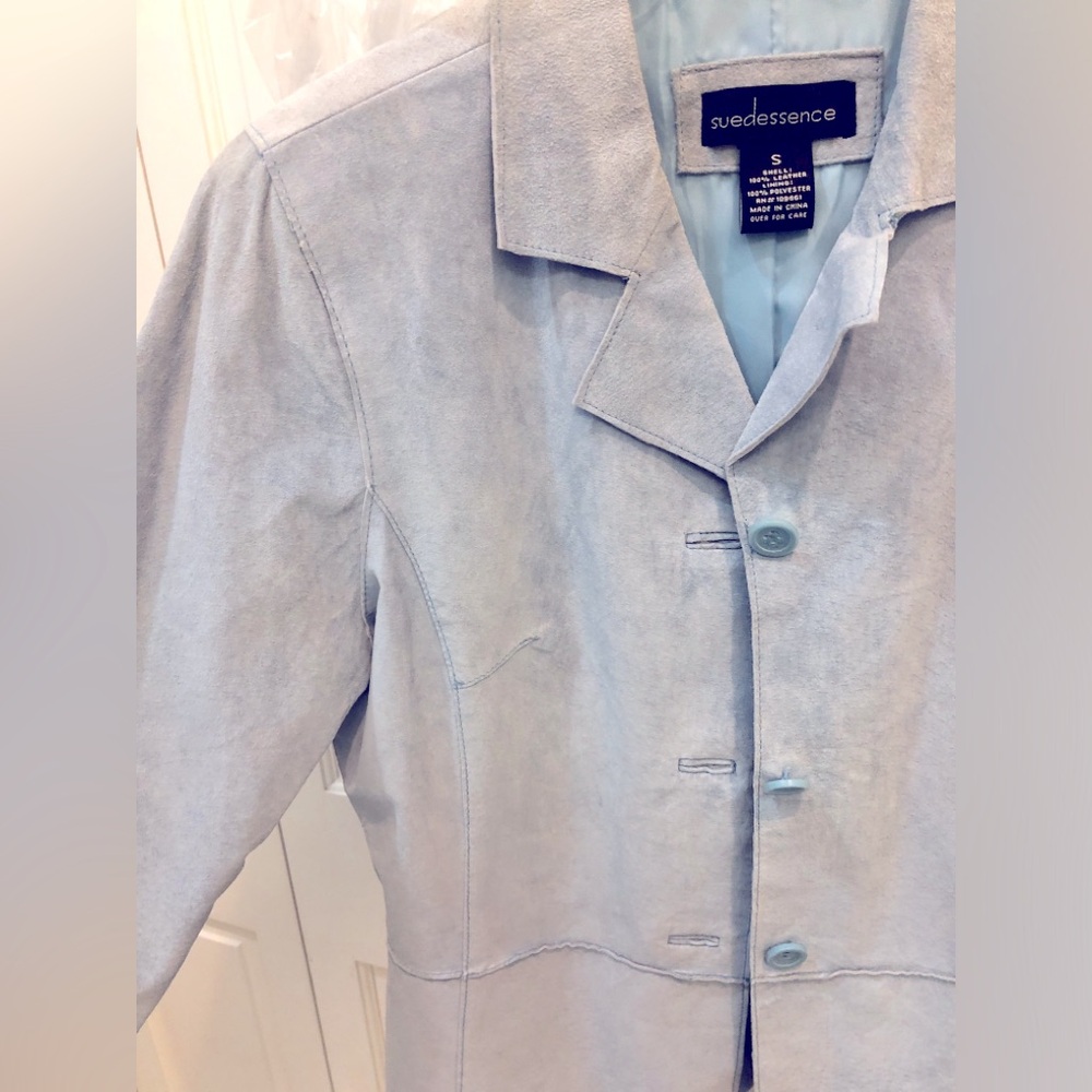 Suede jacket, light baby blue! Gorgeous 
Fun! Soft size Small #teenjacket lined - Picture 2 of 6